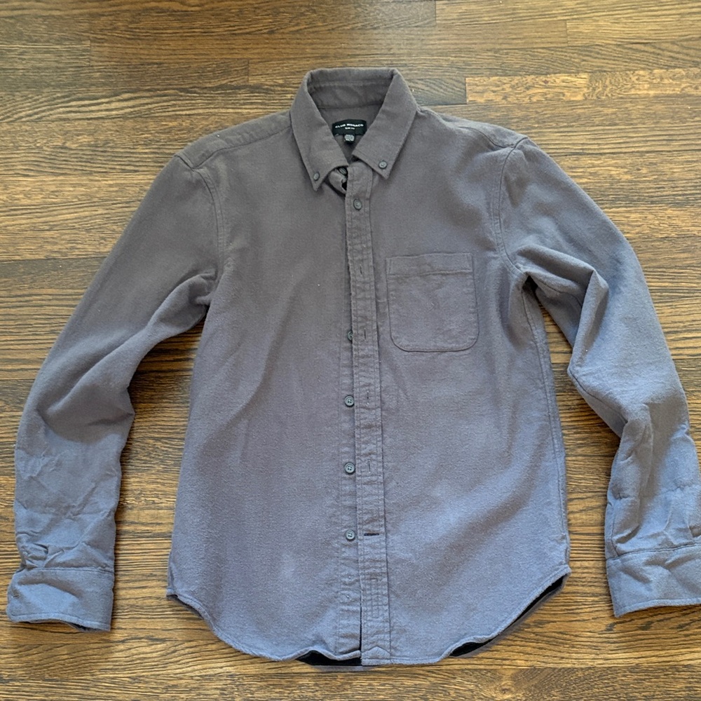 Club Monaco Slate Gray Casual Button-Down Shirt